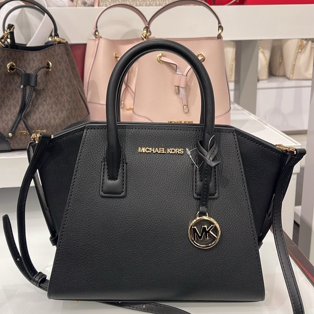 MICHAEL KORS
Avril Small Leather Top-Zip Satchel
COLOR: Black 
NWT - Picture 5 of 16